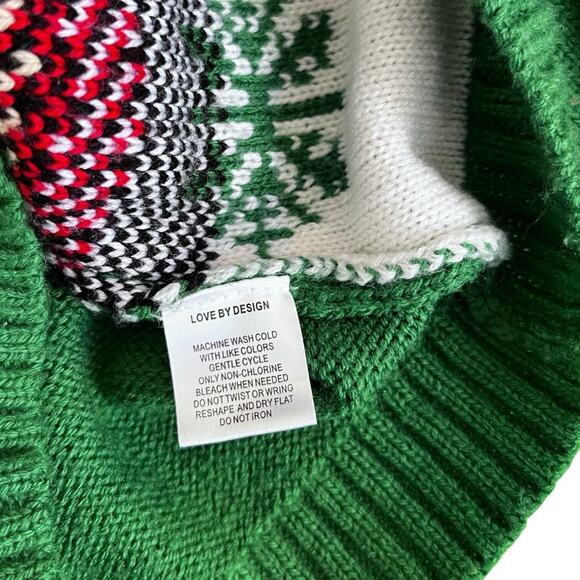 Christmas Ugly Sweater Woman's Santa Mrs Claus Cookies Green W Snowflakes Sz XL - Picture 7 of 11